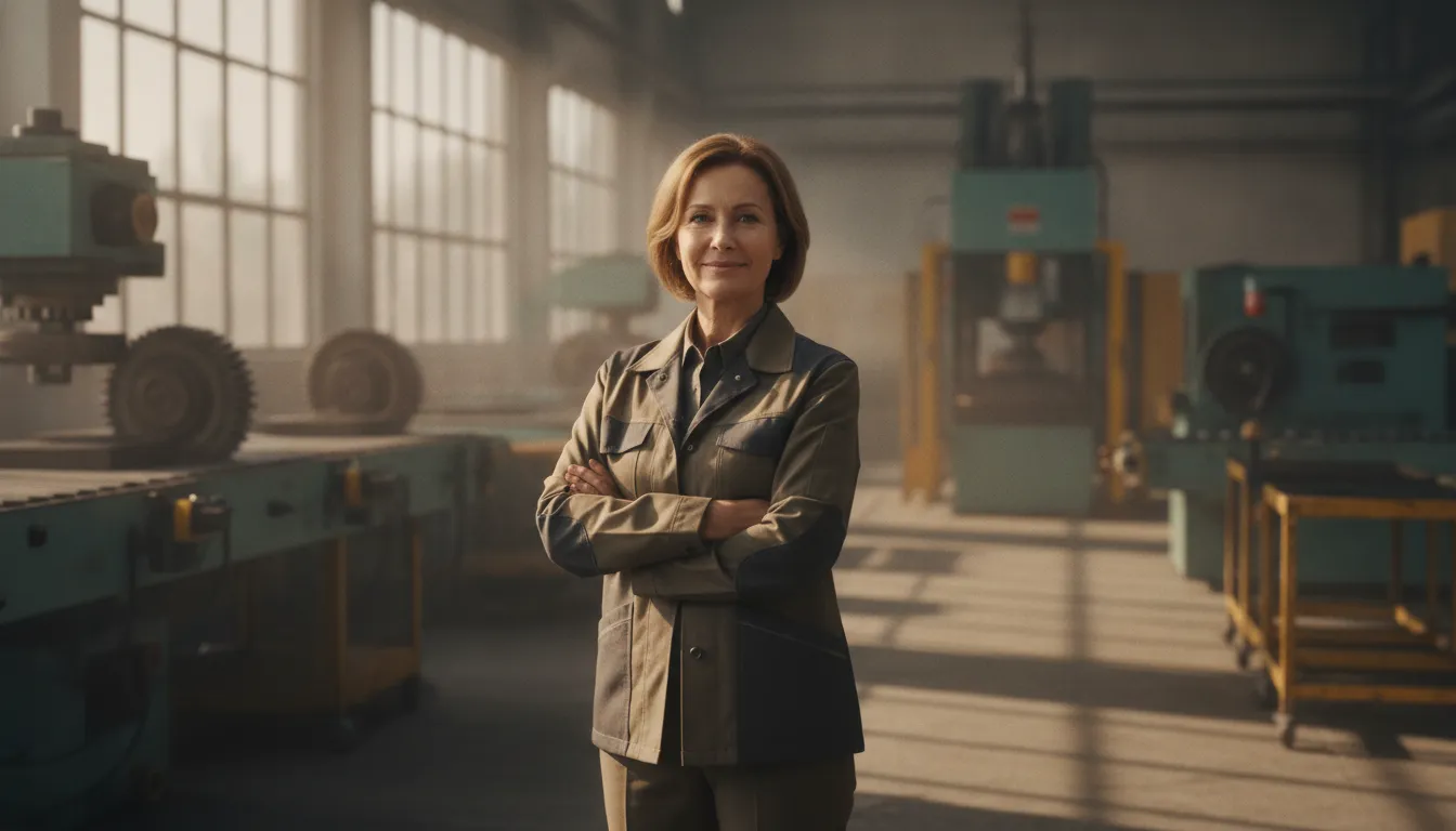 A business owner standing in the workshop she built