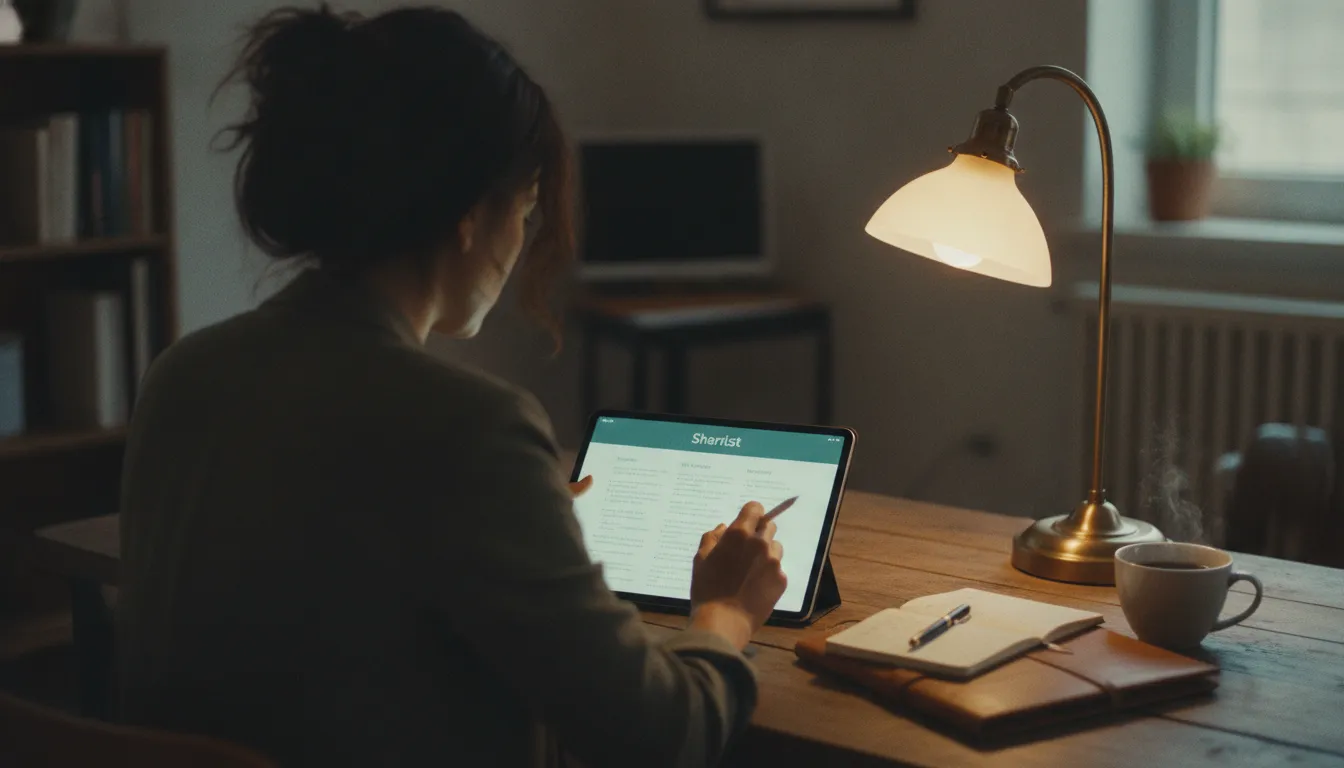 An owner reviewing a shortlist of matched buyers
